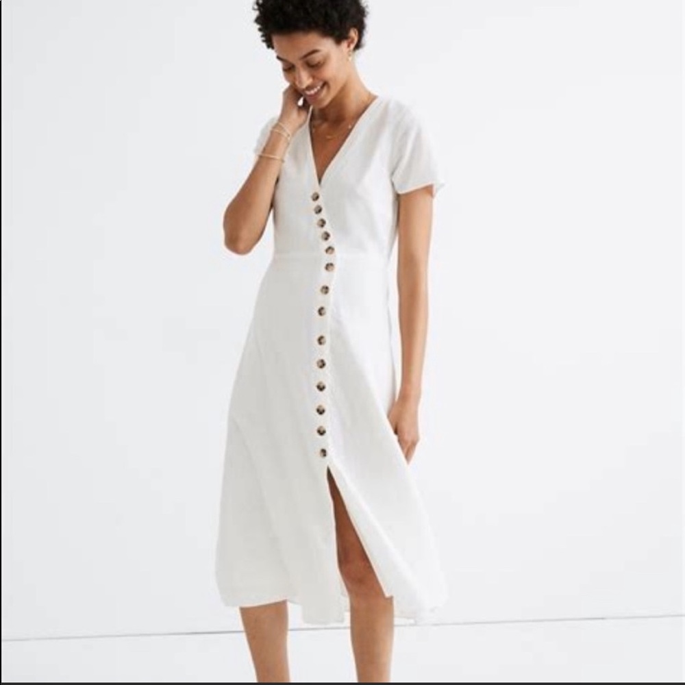 Madewell White Linen dress sz 14